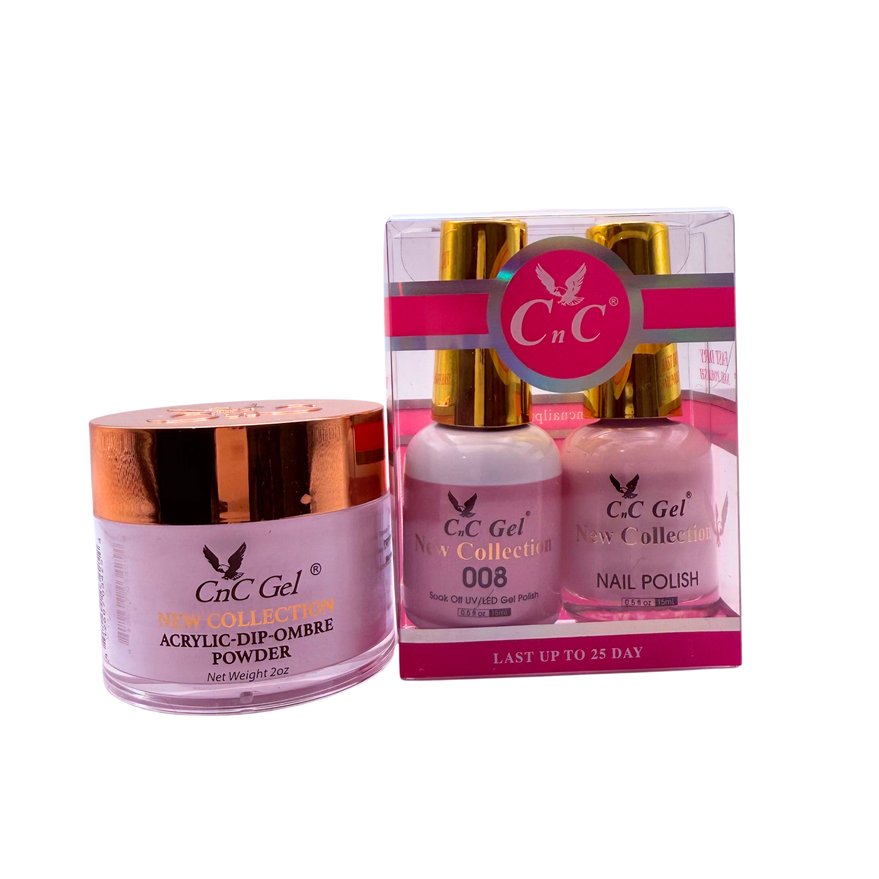 CnC Gel Color-008 New Collection 5-in-1 Gel, Nail Polish, Acrylic, Dip, Ombre