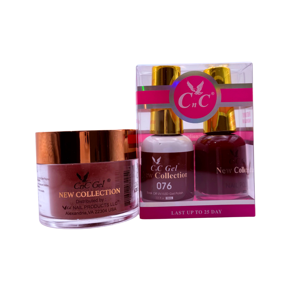 CnC Gel Color-076 New Collection 5-in-1 Gel, Nail Polish, Acrylic, Dip, Ombre