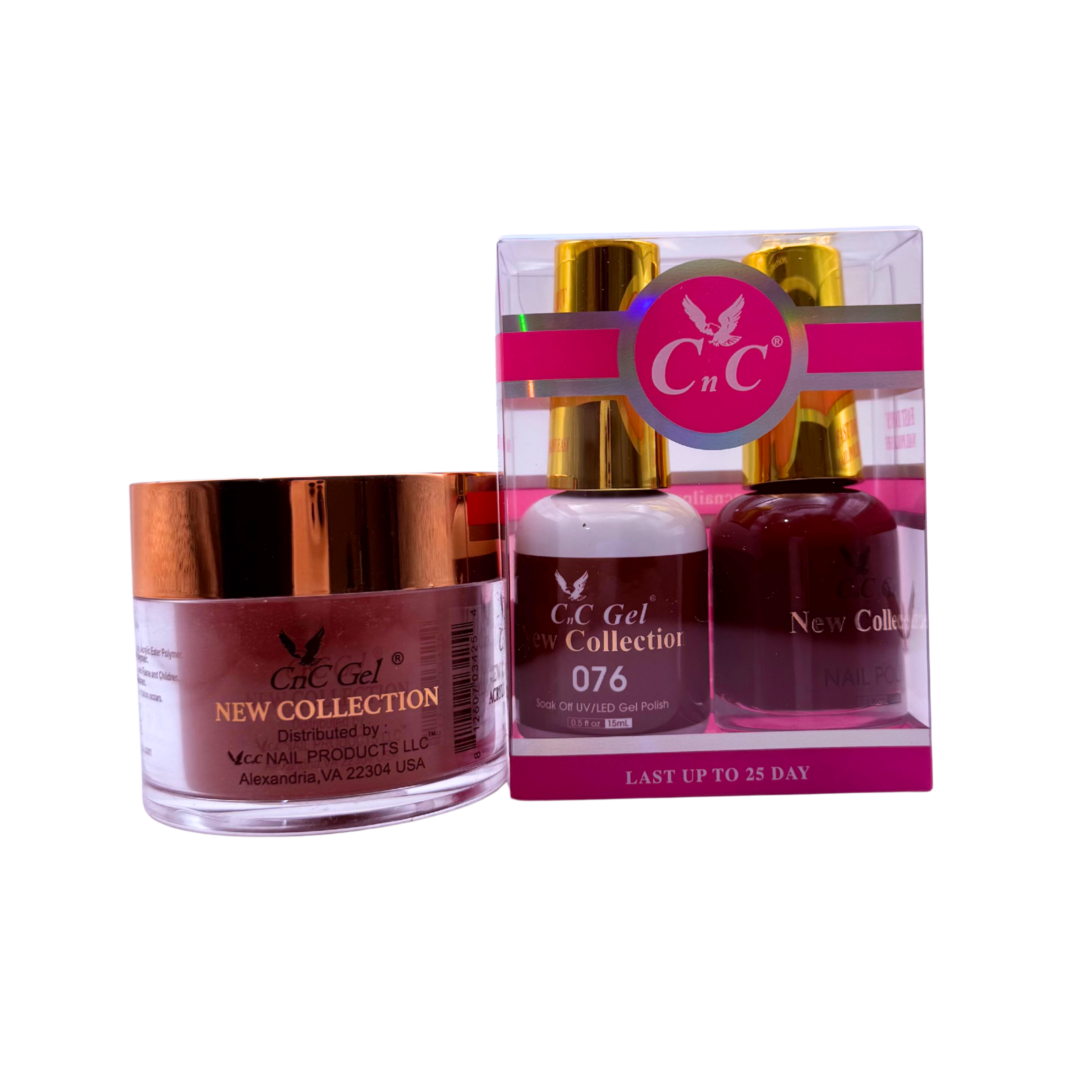 CnC Gel Color-076 New Collection 5-in-1 Gel, Nail Polish, Acrylic, Dip, Ombre