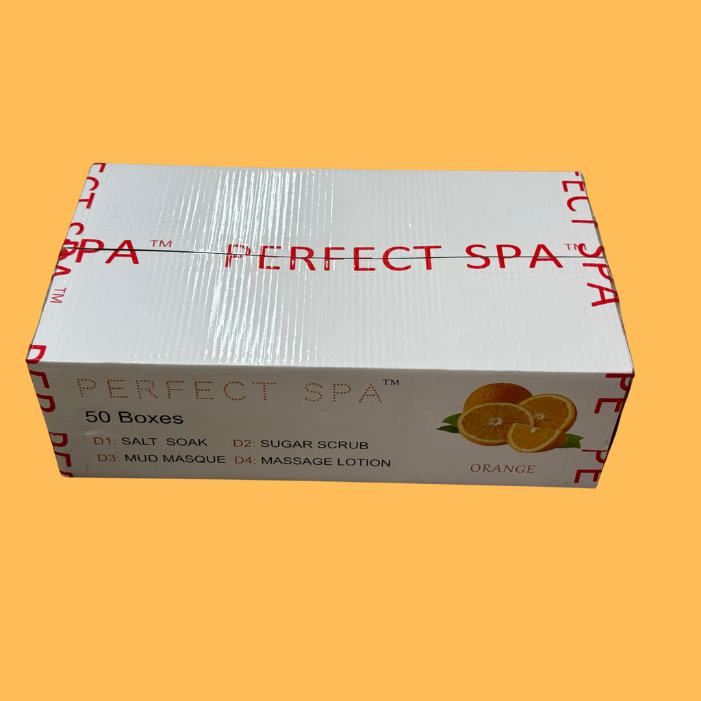 Perfect Spa Orange 4-Step Pedicure Kit – Box of 50 | Energizing Citrus Pedicure System