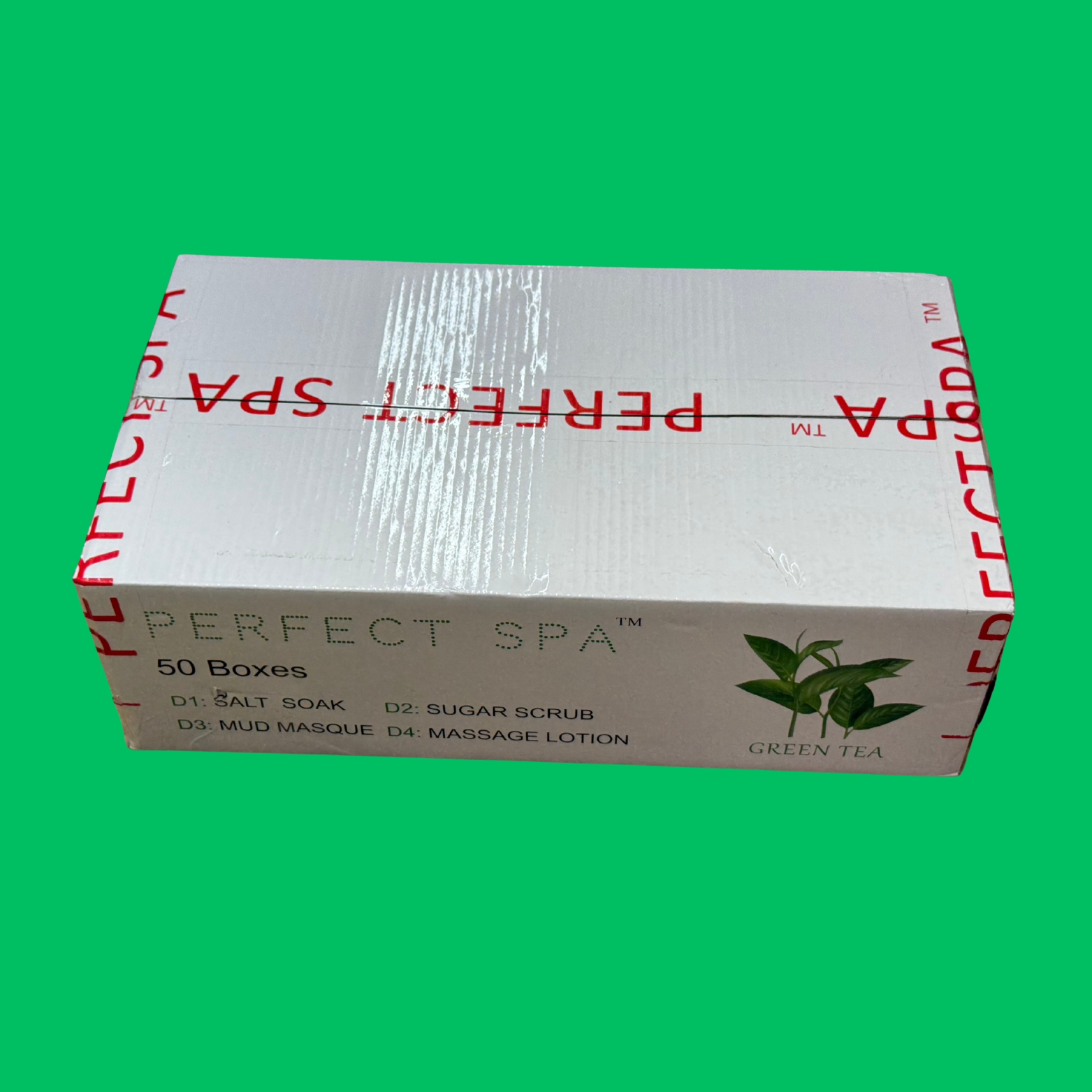 Perfect Spa Green Tea 4-Step Pedicure Kit – Box of 50 | Detoxifying Antioxidant Pedicure