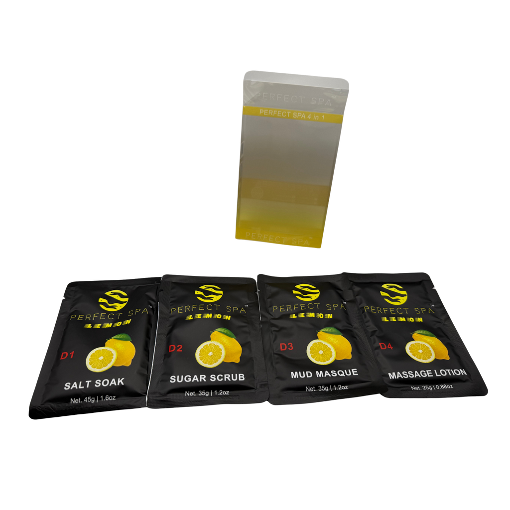 Perfect Spa Lemon 4-Step Pedicure Kit – Box of 50 | Fresh & Clean Citrus Pedicure