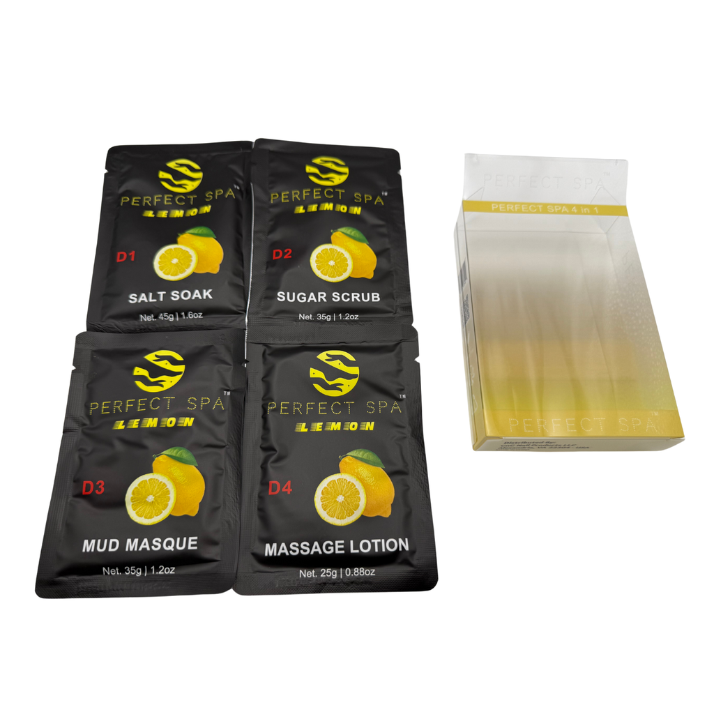Perfect Spa Lemon 4-Step Pedicure Kit – Box of 50 | Fresh & Clean Citrus Pedicure