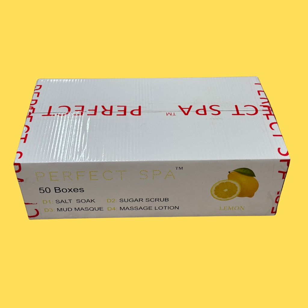 Perfect Spa Lemon 4-Step Pedicure Kit – Box of 50 | Fresh & Clean Citrus Pedicure