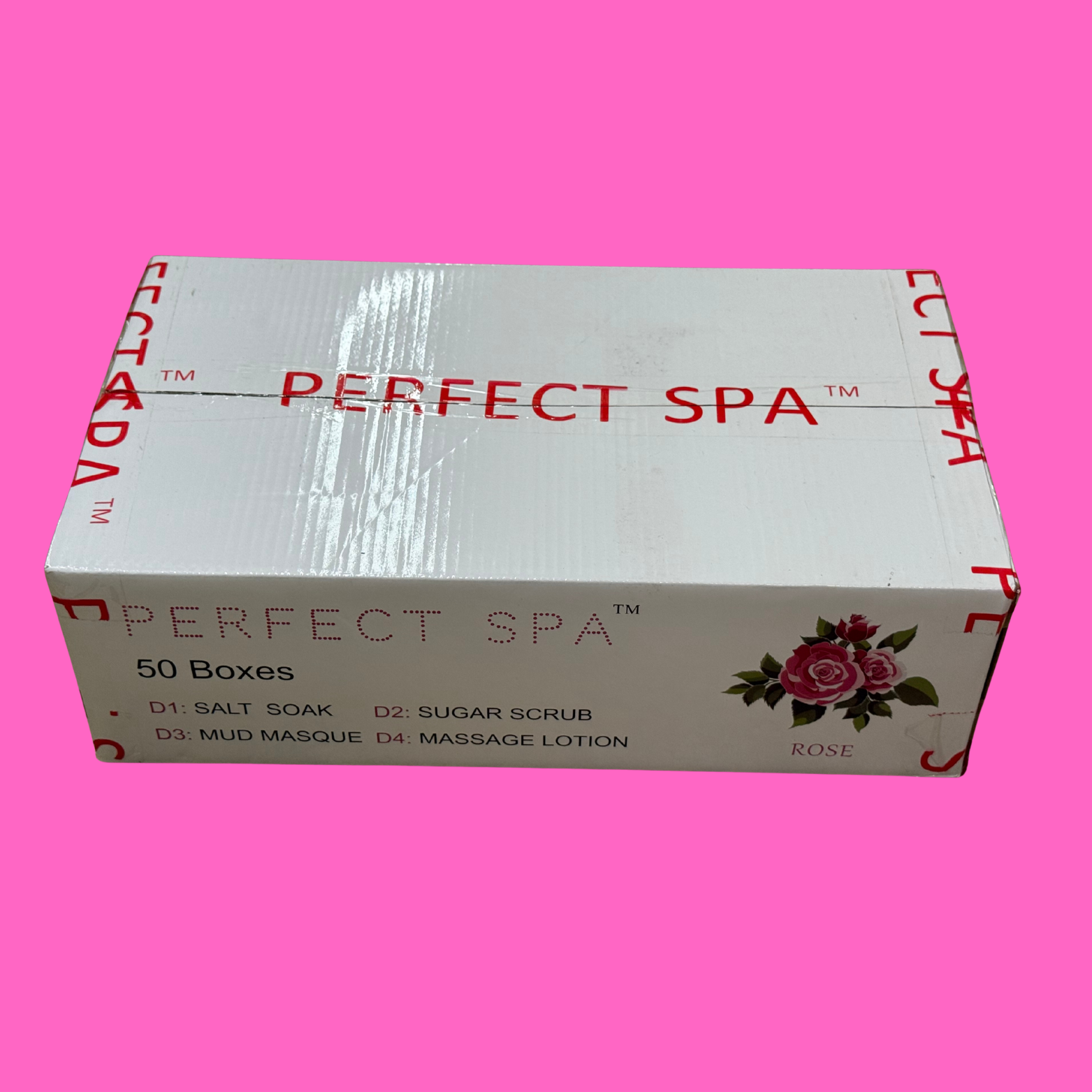 Perfect Spa Rose 4-Step Pedicure Kit – Box of 50 | Hydrating Floral Pedicure