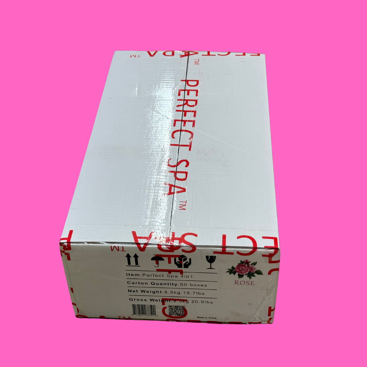 Perfect Spa Rose 4-Step Pedicure Kit – Box of 50 | Hydrating Floral Pedicure