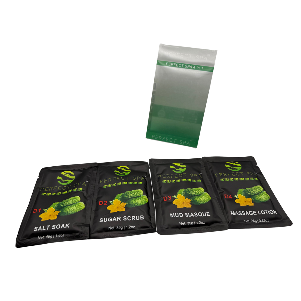 Perfect Spa Cucumber 4-Step Pedicure Kit – Box of 50 | Cooling & Refreshing Pedicure Treatment