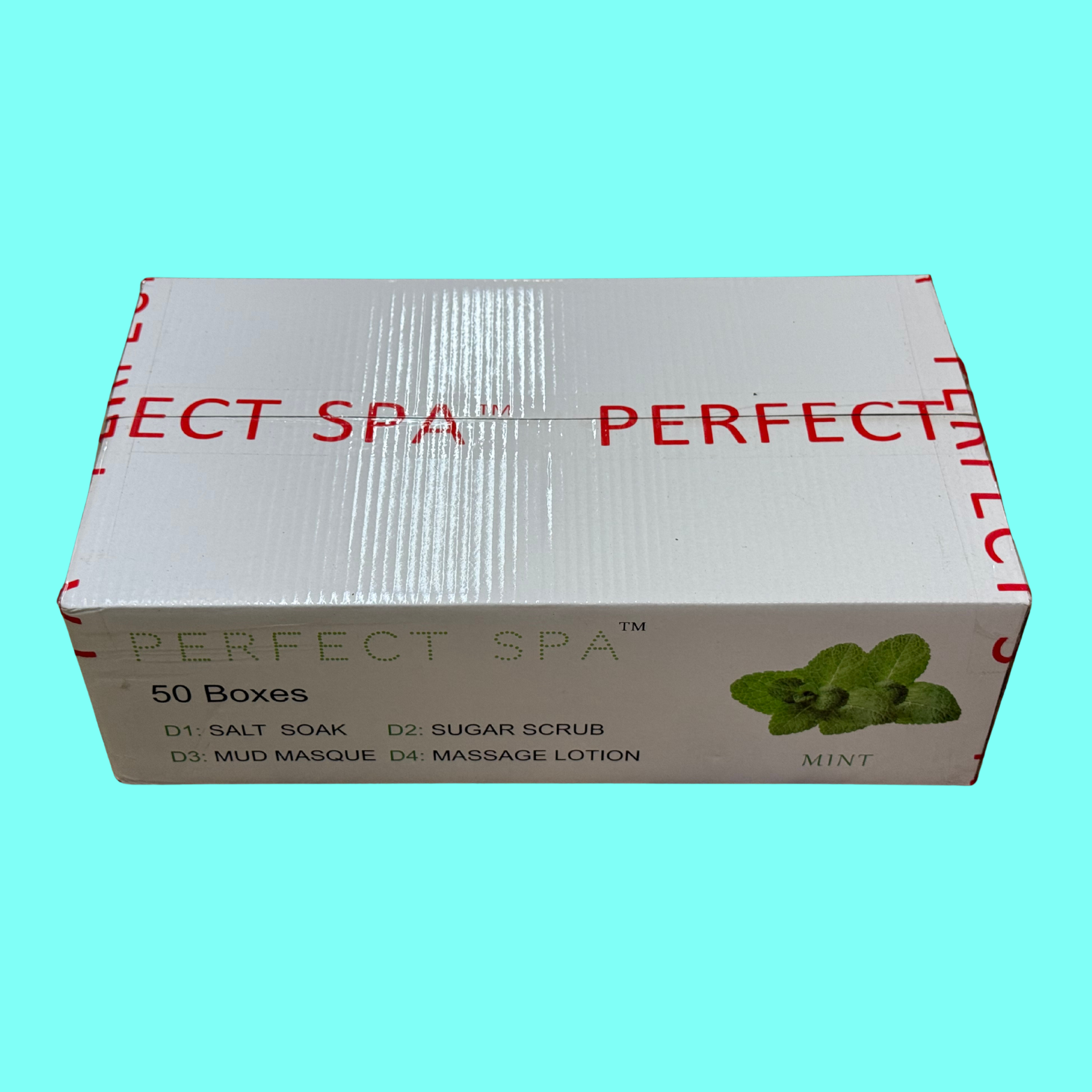 Perfect Spa Mint 4-Step Pedicure Kit – Box of 50 | Invigorating Cooling Pedicure