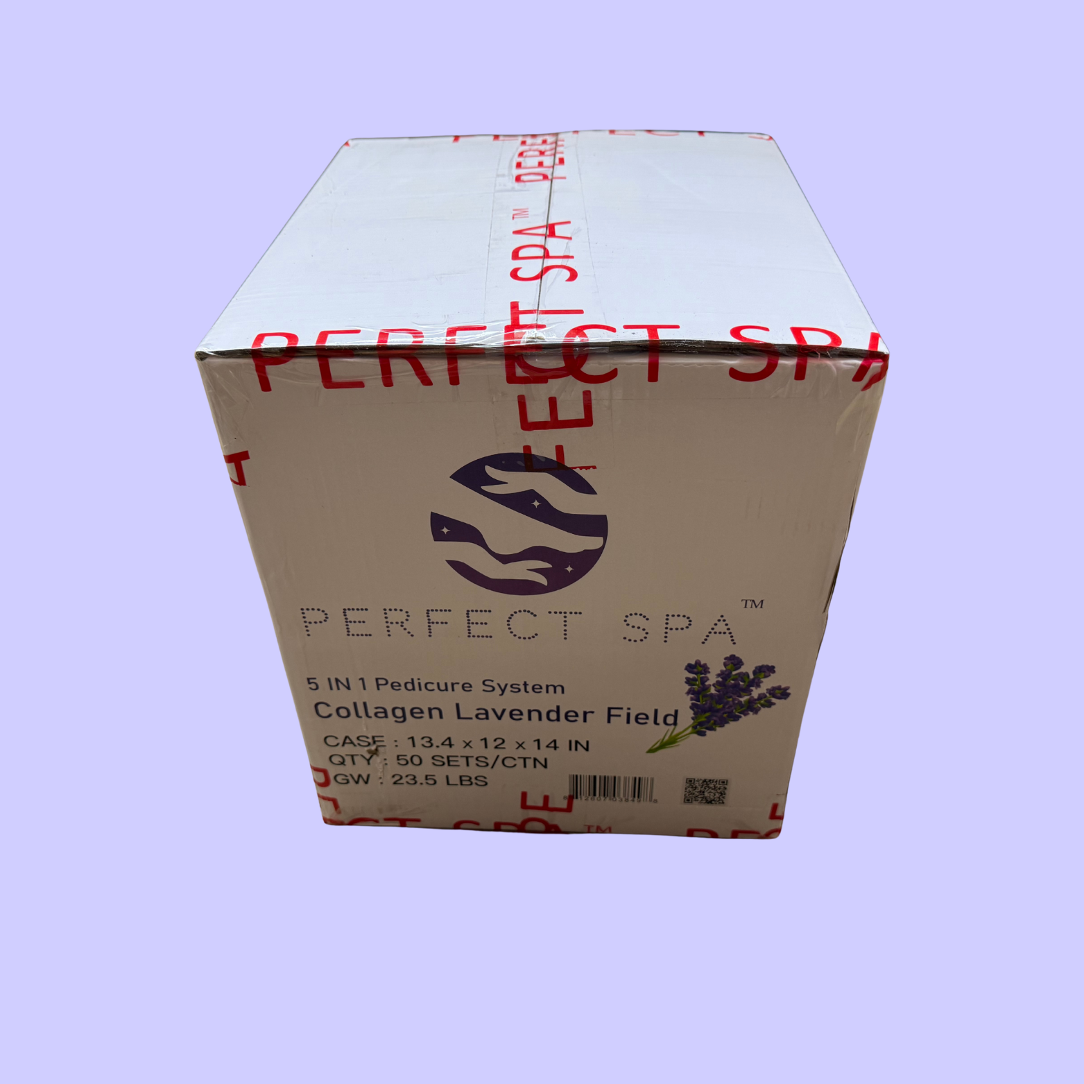 Perfect Spa Collagen Lavender Field – 5-in-1 Pedicure Kit (Box of 50) | Calming Aromatherapy Collagen Pedicure