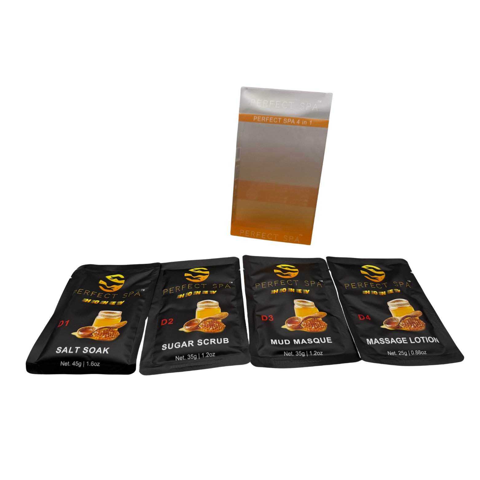 Perfect Spa Honey 4-Step Pedicure Kit – Box of 50 | Softening & Nourishing Pedicure