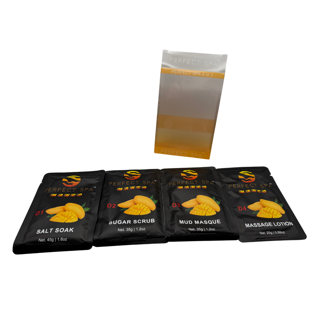 Perfect Spa Mango 4-Step Pedicure Kit – Box of 50 | Tropical Hydration Pedicure System