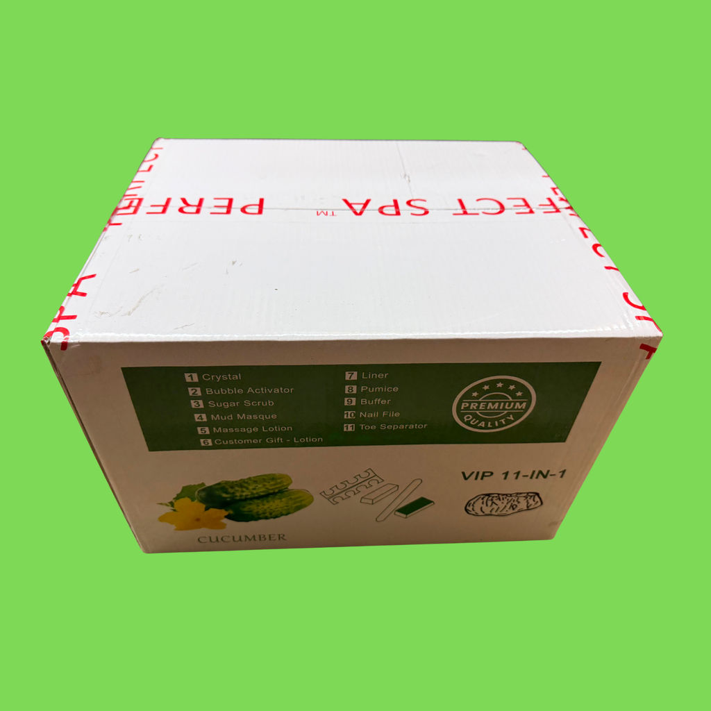 Perfect Spa Hawaii Volcano - The Kilauea Volcano Cucumber 11-in-1 Pedicure Kit – Box of 36 | Cooling & Refreshing Bubble Spa
