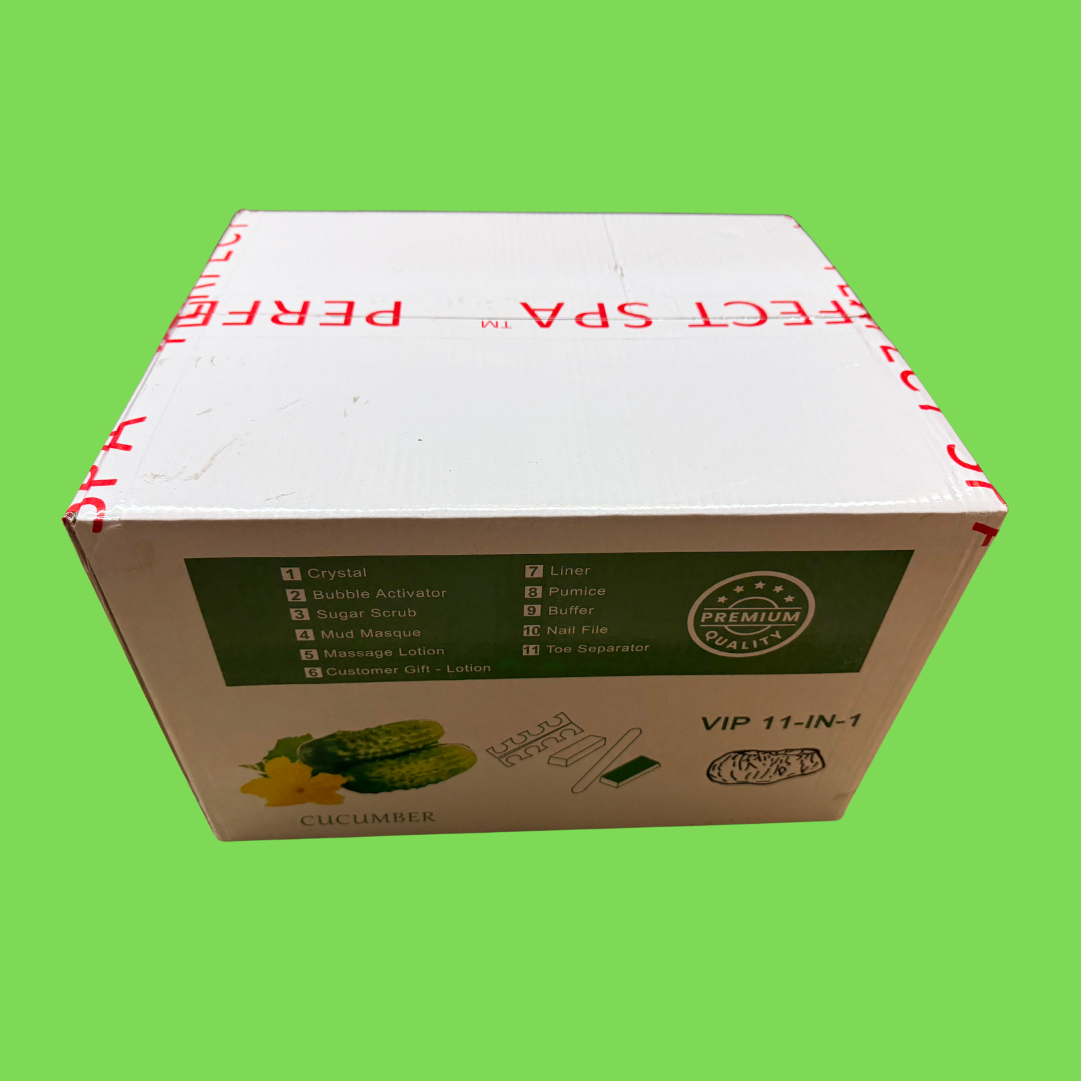 Perfect Spa Hawaii Volcano - The Kilauea Volcano Cucumber 11-in-1 Pedicure Kit – Box of 36 | Cooling & Refreshing Bubble Spa