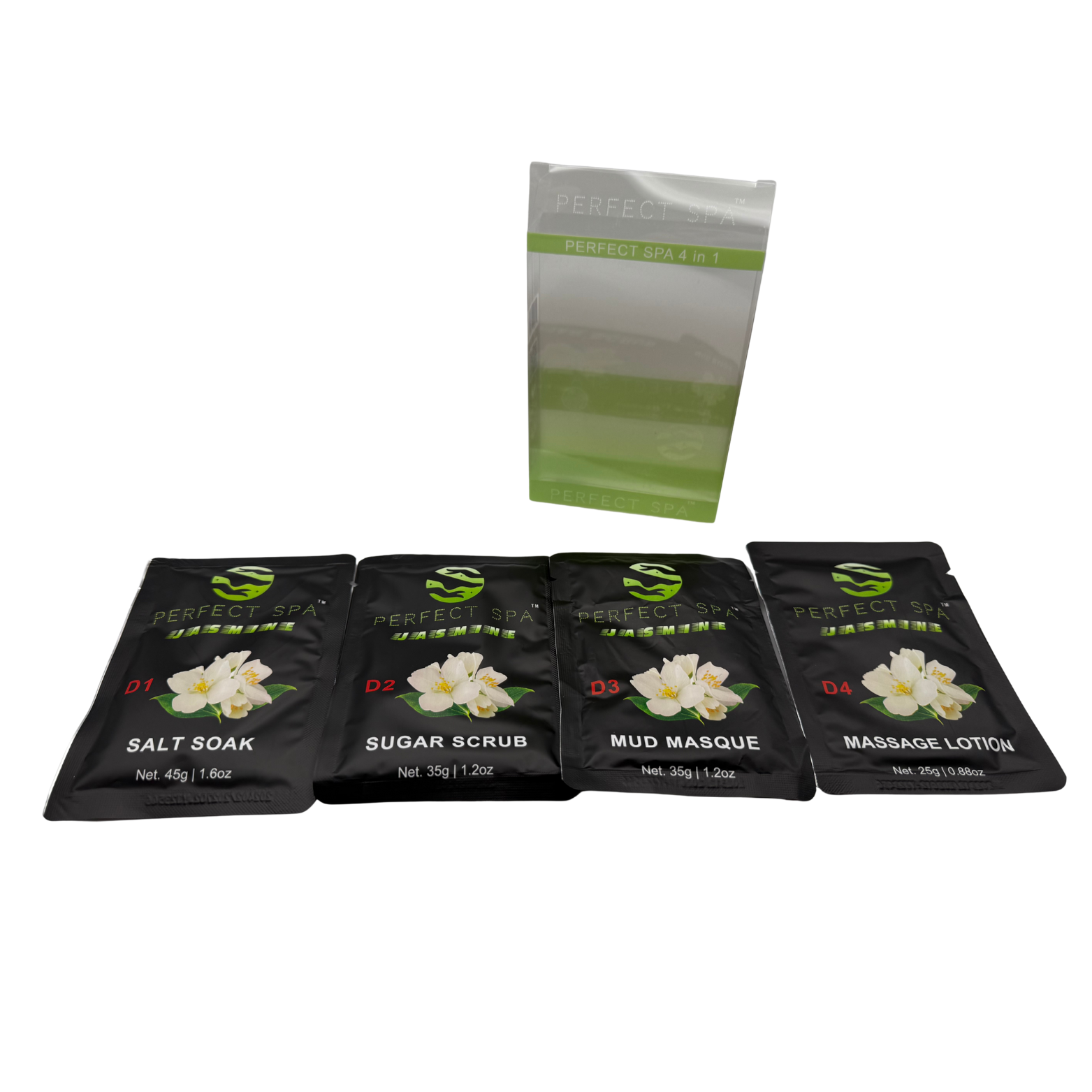 Perfect Spa Jasmine 4-Step Pedicure Kit – Box of 50 | Soft, Floral & Relaxing Pedicure