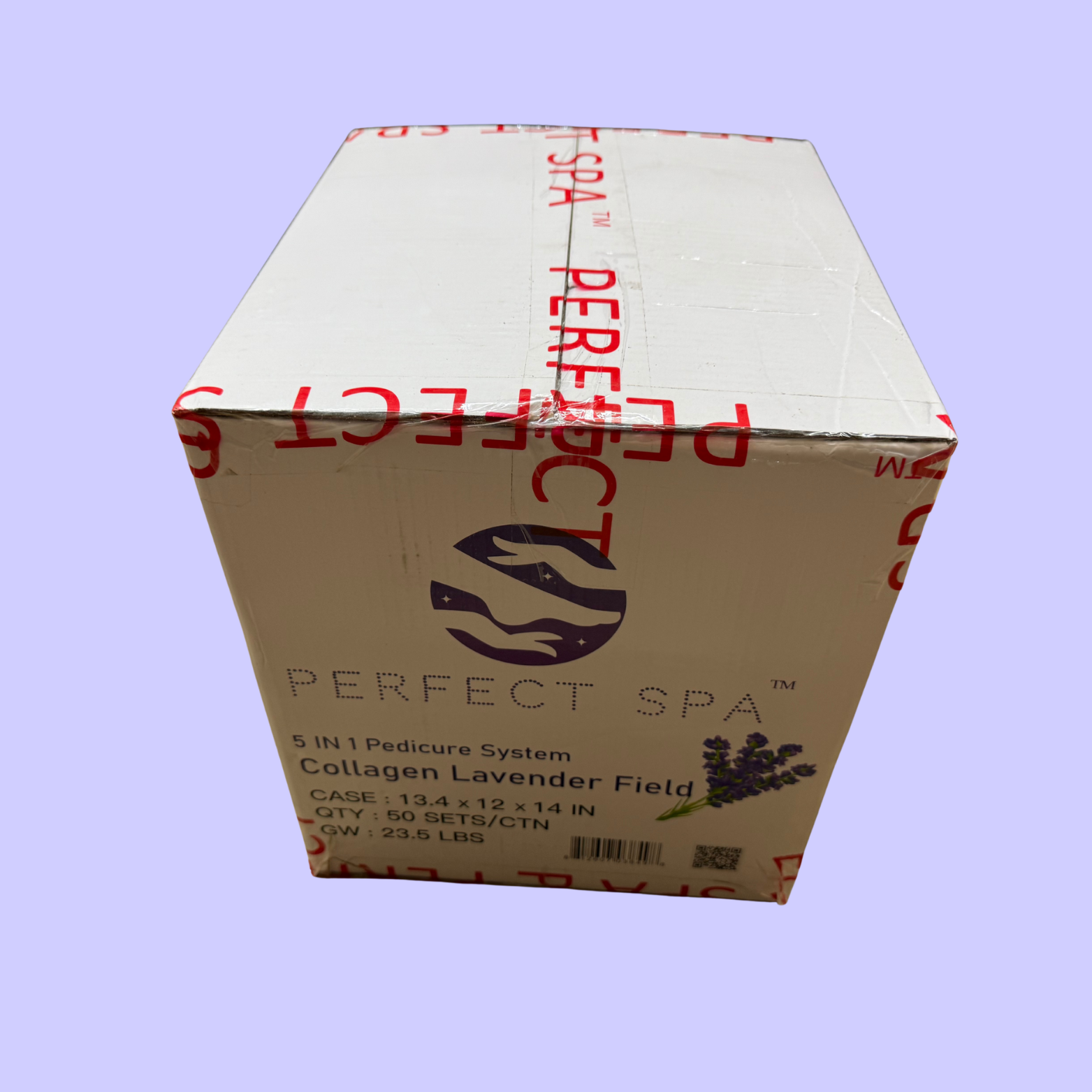 Perfect Spa Collagen Lavender Field – 5-in-1 Pedicure Kit (Box of 50) | Calming Aromatherapy Collagen Pedicure