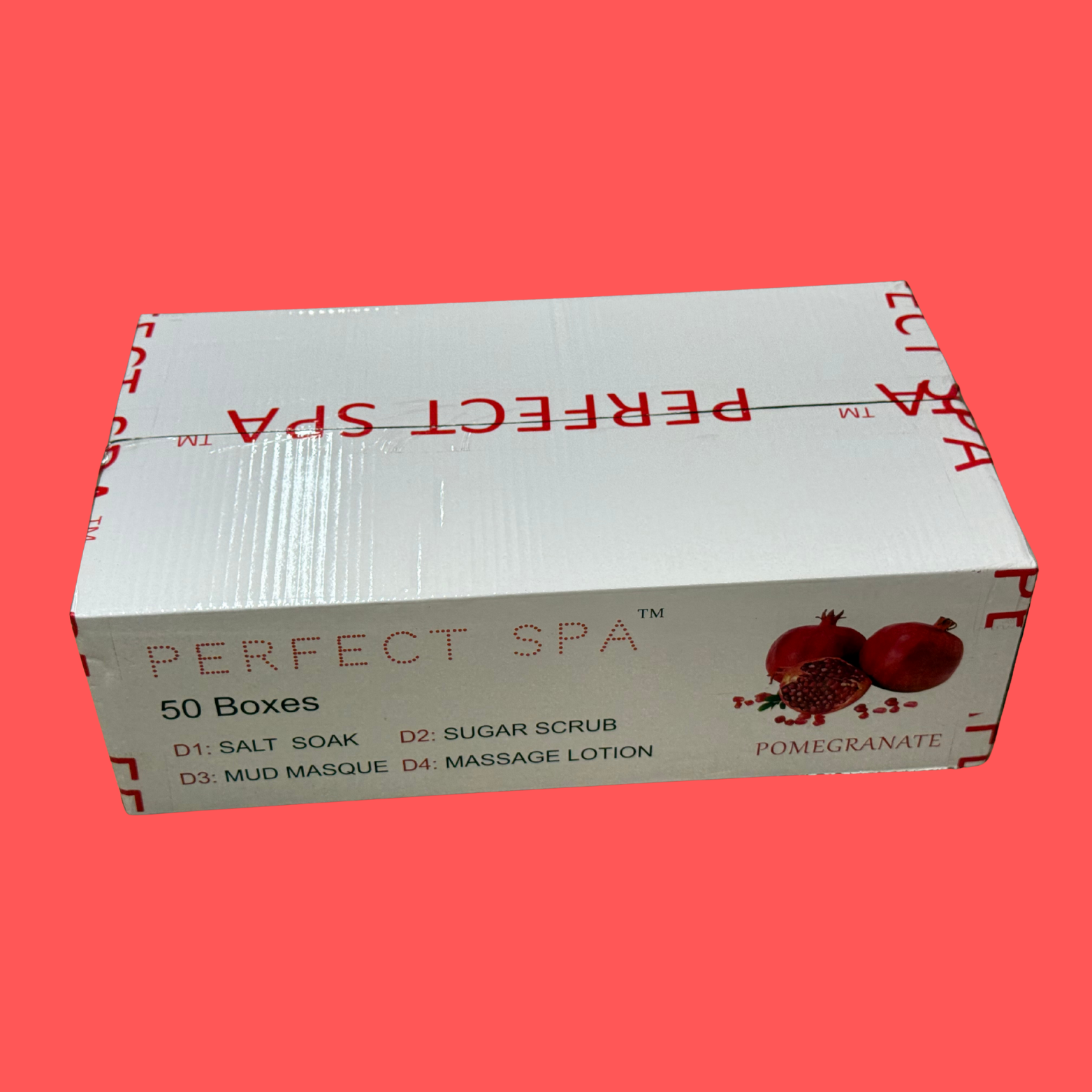 Perfect Spa Pomegranate 4-Step Pedicure Kit – Box of 50 | Brightening & Revitalizing Pedicure Treatment