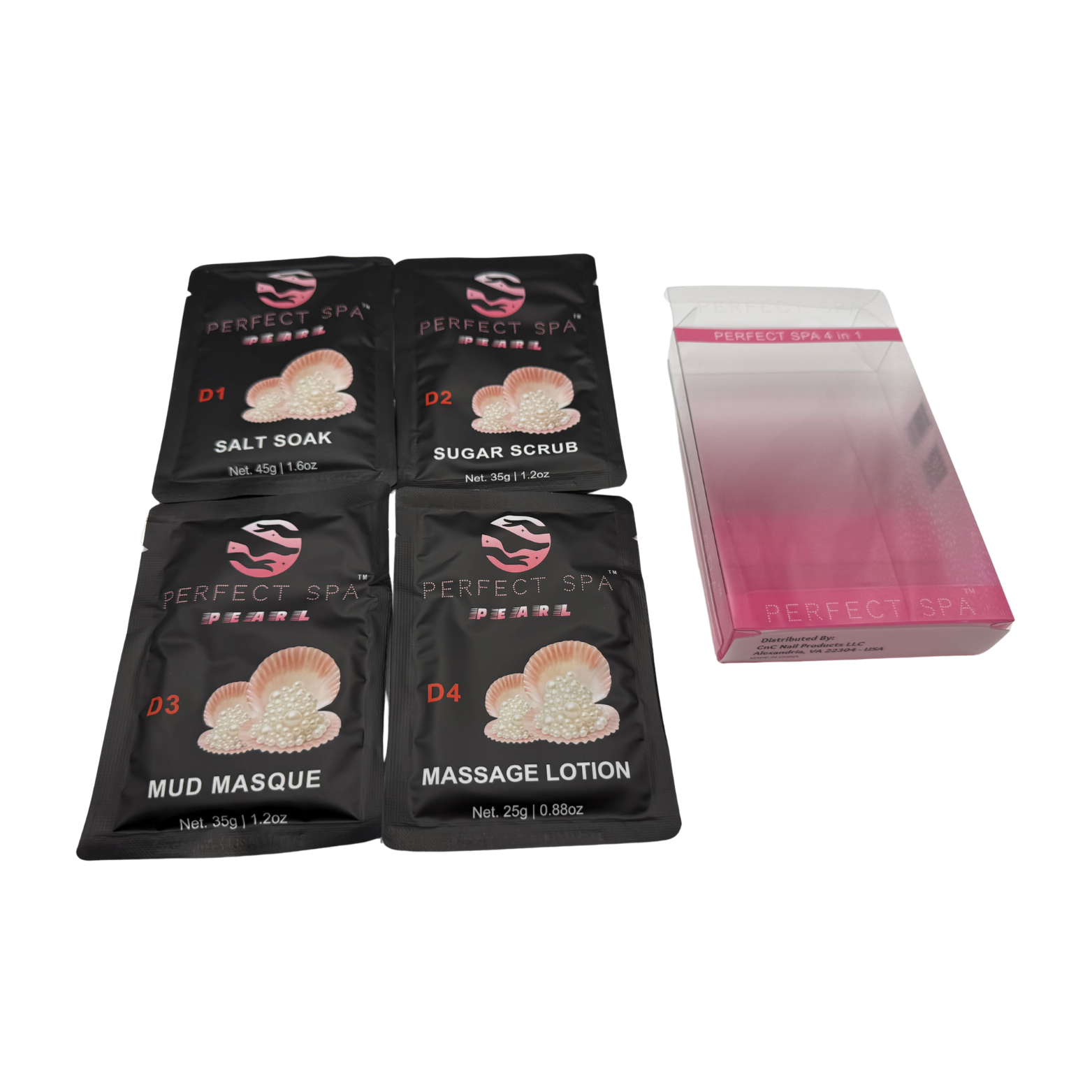 Perfect Spa Pearl 4-Step Pedicure Kit – Box of 50 | Radiance & Skin-Brightening Pedicure