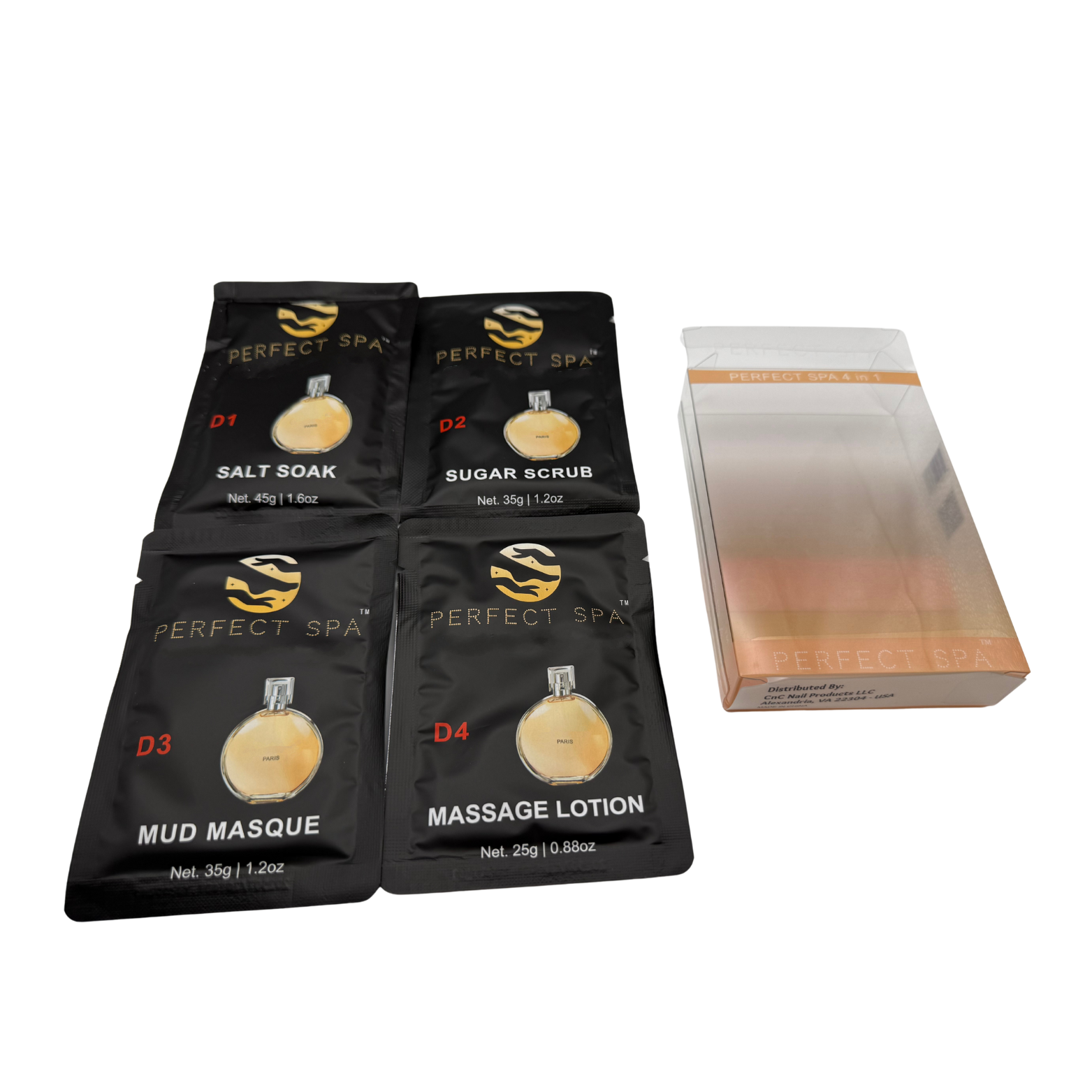 Perfect Spa Perfect No.5 4-Step Pedicure Kit – Box of 50 | Luxury Perfume-Inspired Pedicure Set