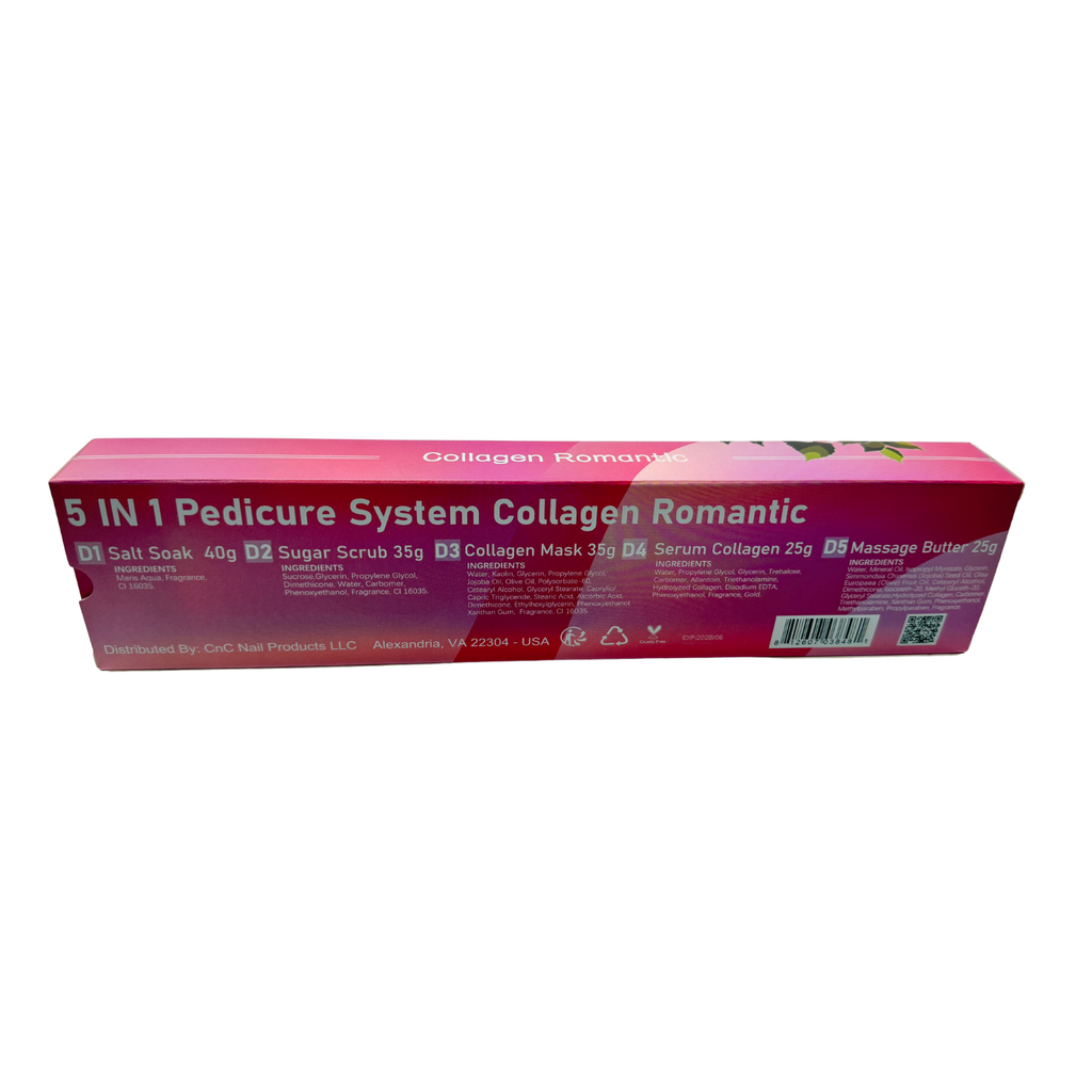 Perfect Spa Collagen Romantic – 5-in-1 Pedicure Kit (Box of 50) | Floral & Hydrating Collagen Pedicure