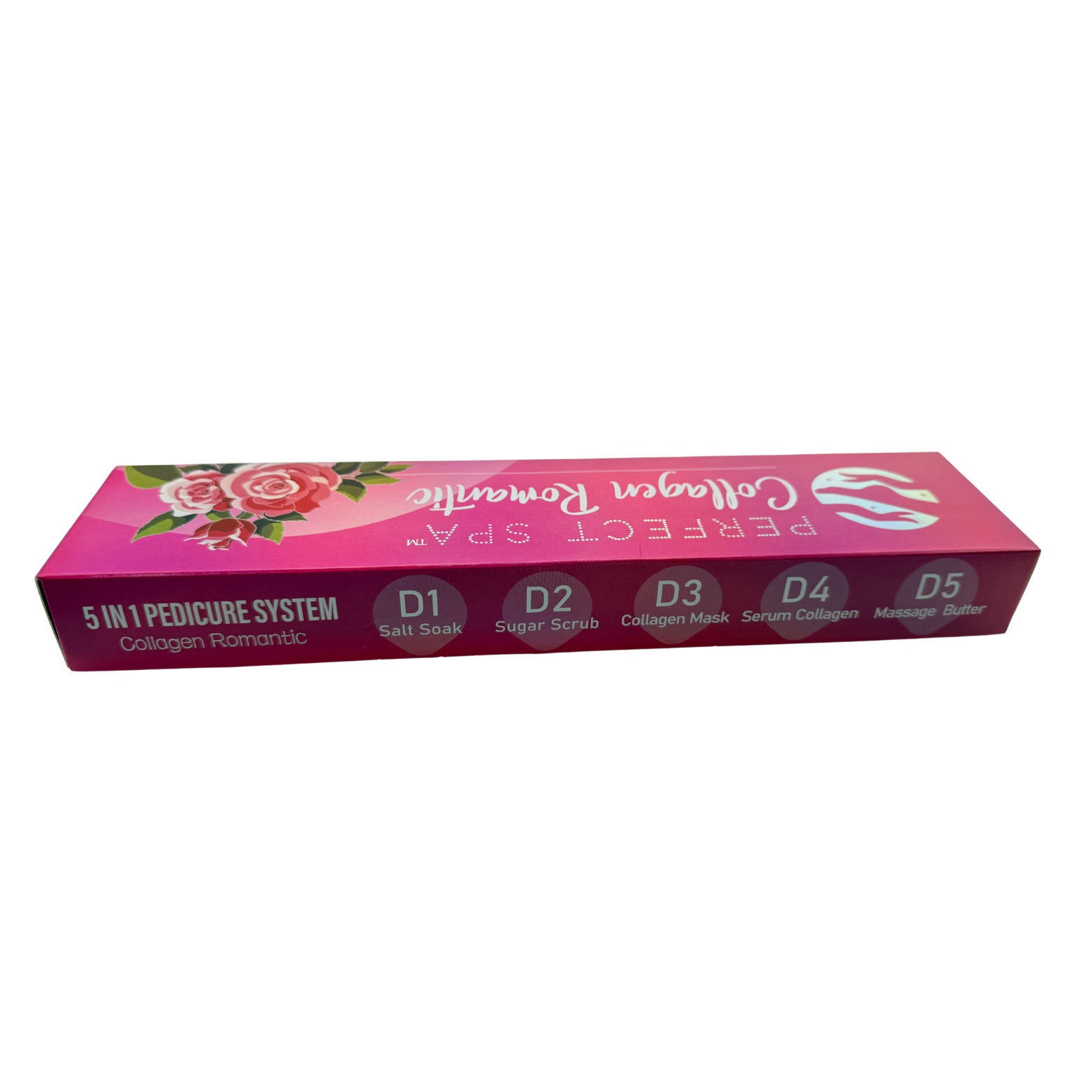 Perfect Spa Collagen Romantic – 5-in-1 Pedicure Kit (Box of 50) | Floral & Hydrating Collagen Pedicure