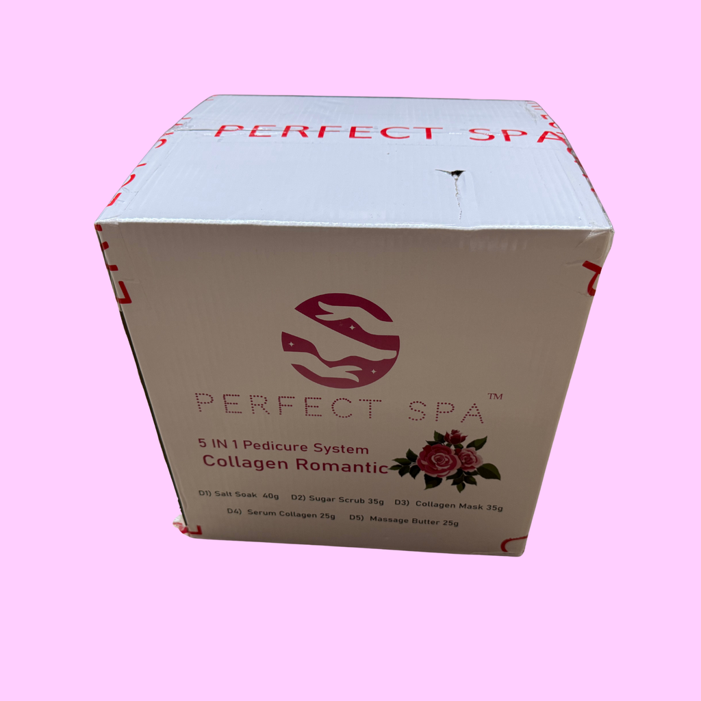 Perfect Spa Collagen Romantic – 5-in-1 Pedicure Kit (Box of 50) | Floral & Hydrating Collagen Pedicure