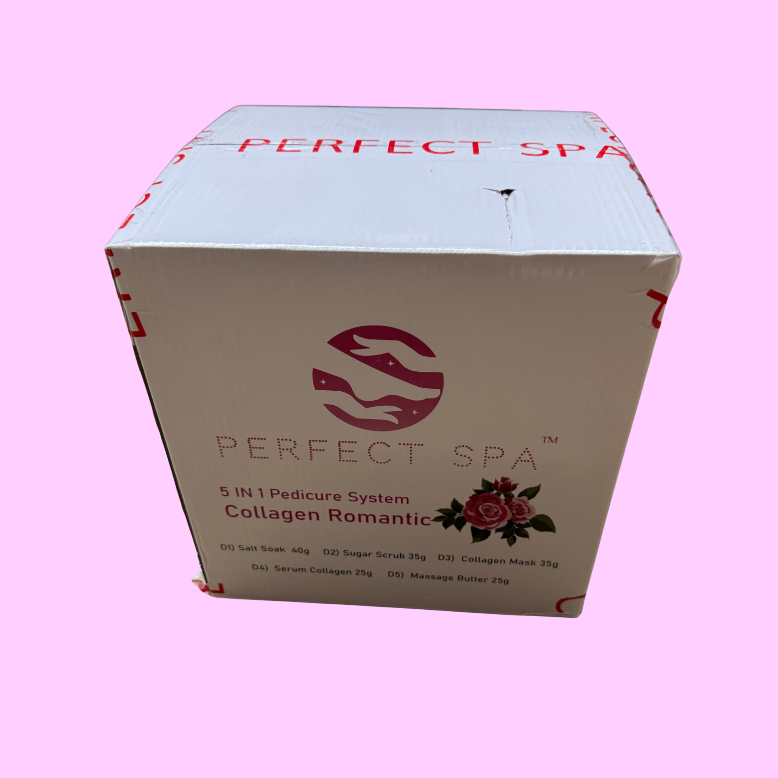Perfect Spa Collagen Romantic – 5-in-1 Pedicure Kit (Box of 50) | Floral & Hydrating Collagen Pedicure