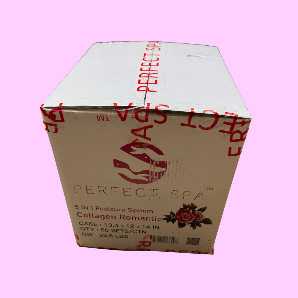 Perfect Spa Collagen Romantic – 5-in-1 Pedicure Kit (Box of 50) | Floral & Hydrating Collagen Pedicure
