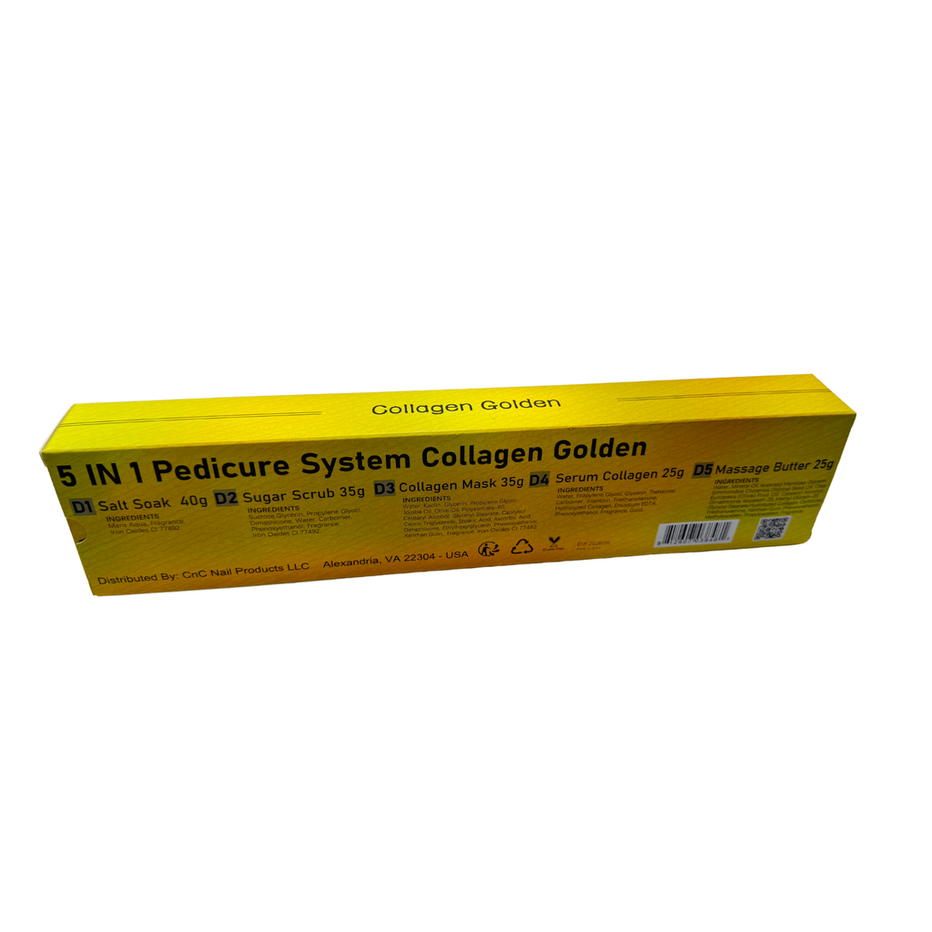 Perfect Spa Collagen Golden – 5-in-1 Pedicure Kit (Box of 50) | Radiance-Boosting Collagen Pedicure