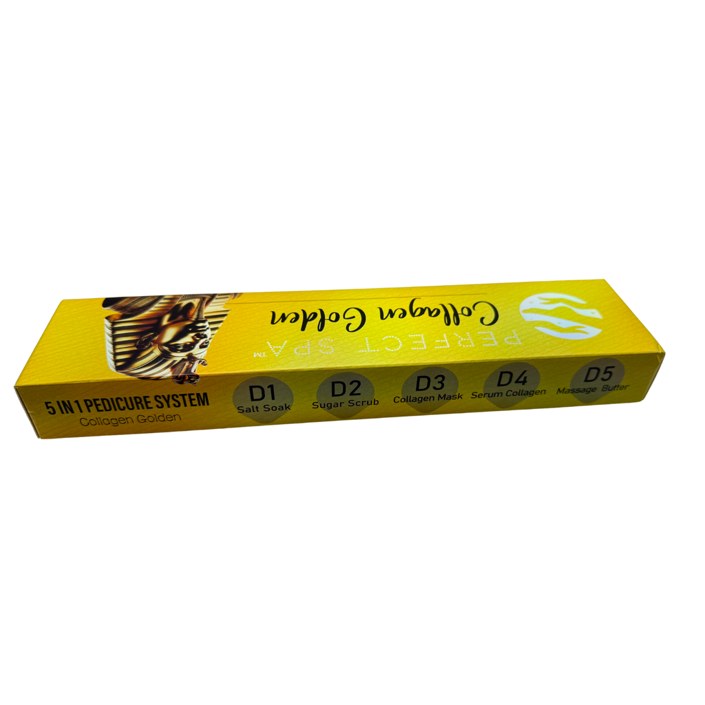 Perfect Spa Collagen Golden – 5-in-1 Pedicure Kit (Box of 50) | Radiance-Boosting Collagen Pedicure
