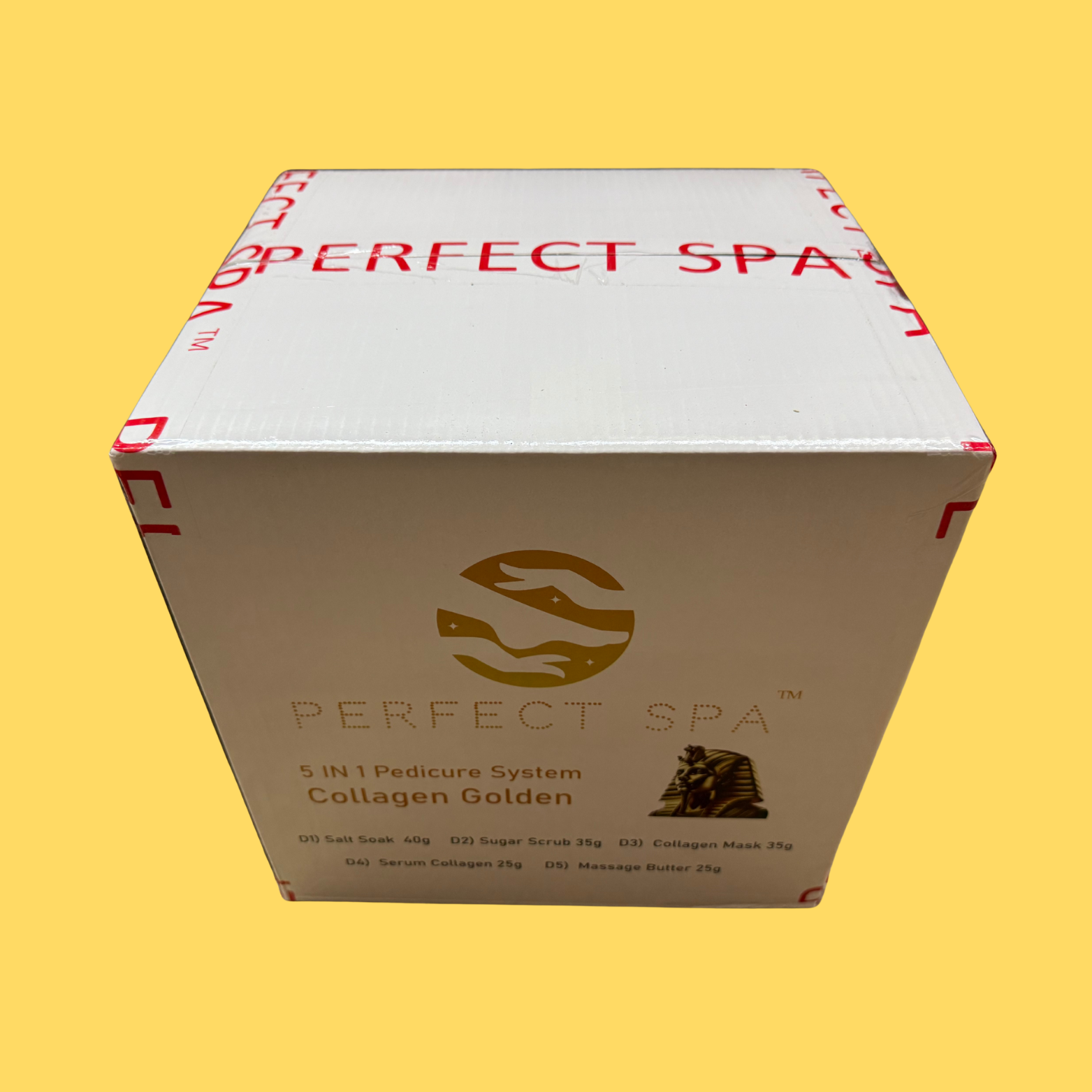 Perfect Spa Collagen Golden – 5-in-1 Pedicure Kit (Box of 50) | Radiance-Boosting Collagen Pedicure