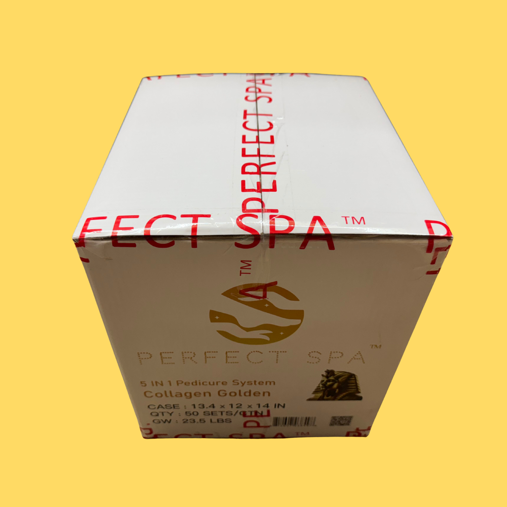 Perfect Spa Collagen Golden – 5-in-1 Pedicure Kit (Box of 50) | Radiance-Boosting Collagen Pedicure