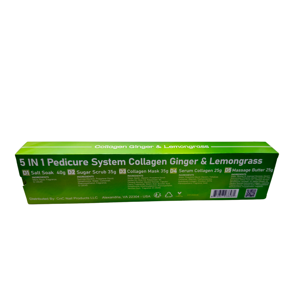 Perfect Spa Collagen Ginger & Lemongrass – 5-in-1 Pedicure Kit (Box of 50) | Refreshing & Detoxifying Collagen Pedicure