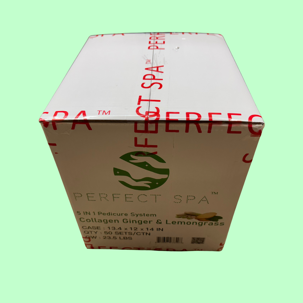 Perfect Spa Collagen Ginger & Lemongrass – 5-in-1 Pedicure Kit (Box of 50) | Refreshing & Detoxifying Collagen Pedicure