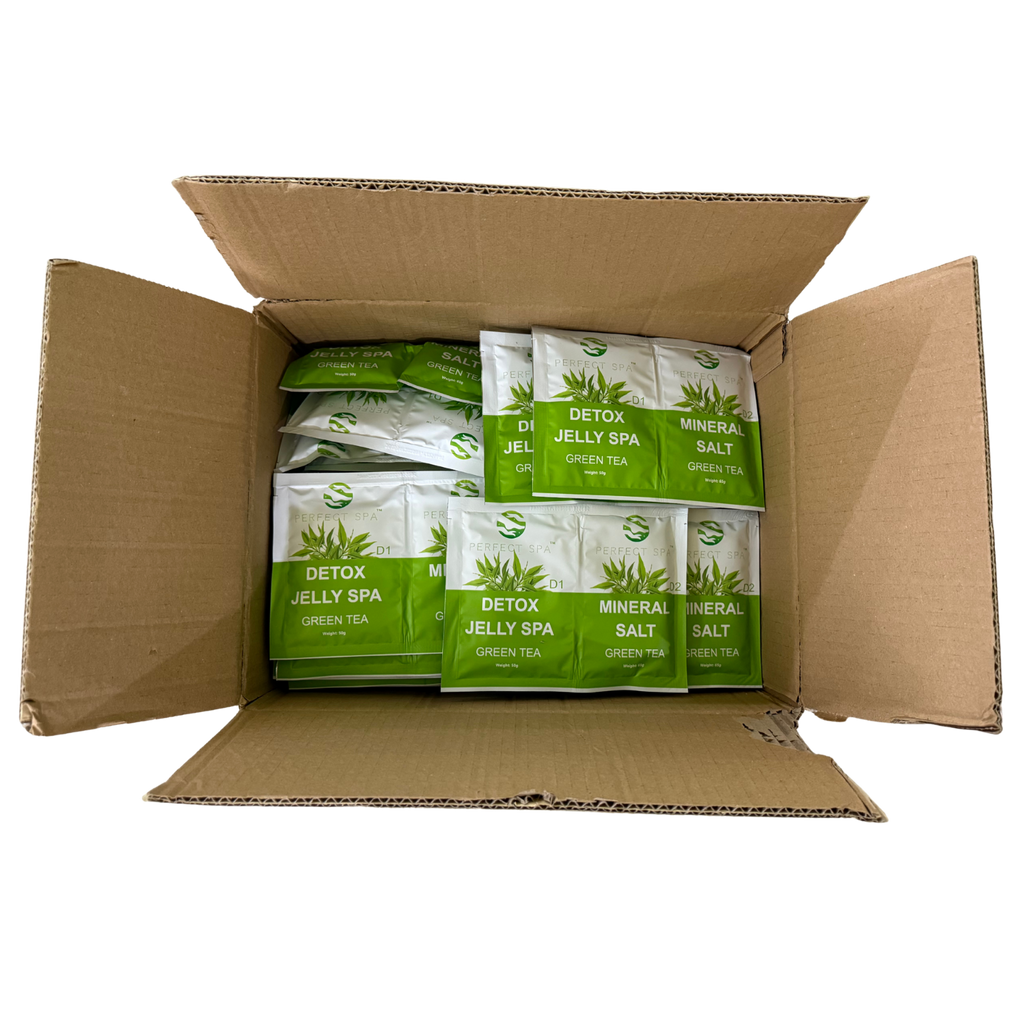 Perfect Spa Crystal Jelly Spa – Green Tea (Detox + Mineral Salt) – 100 Set Bulk Case
