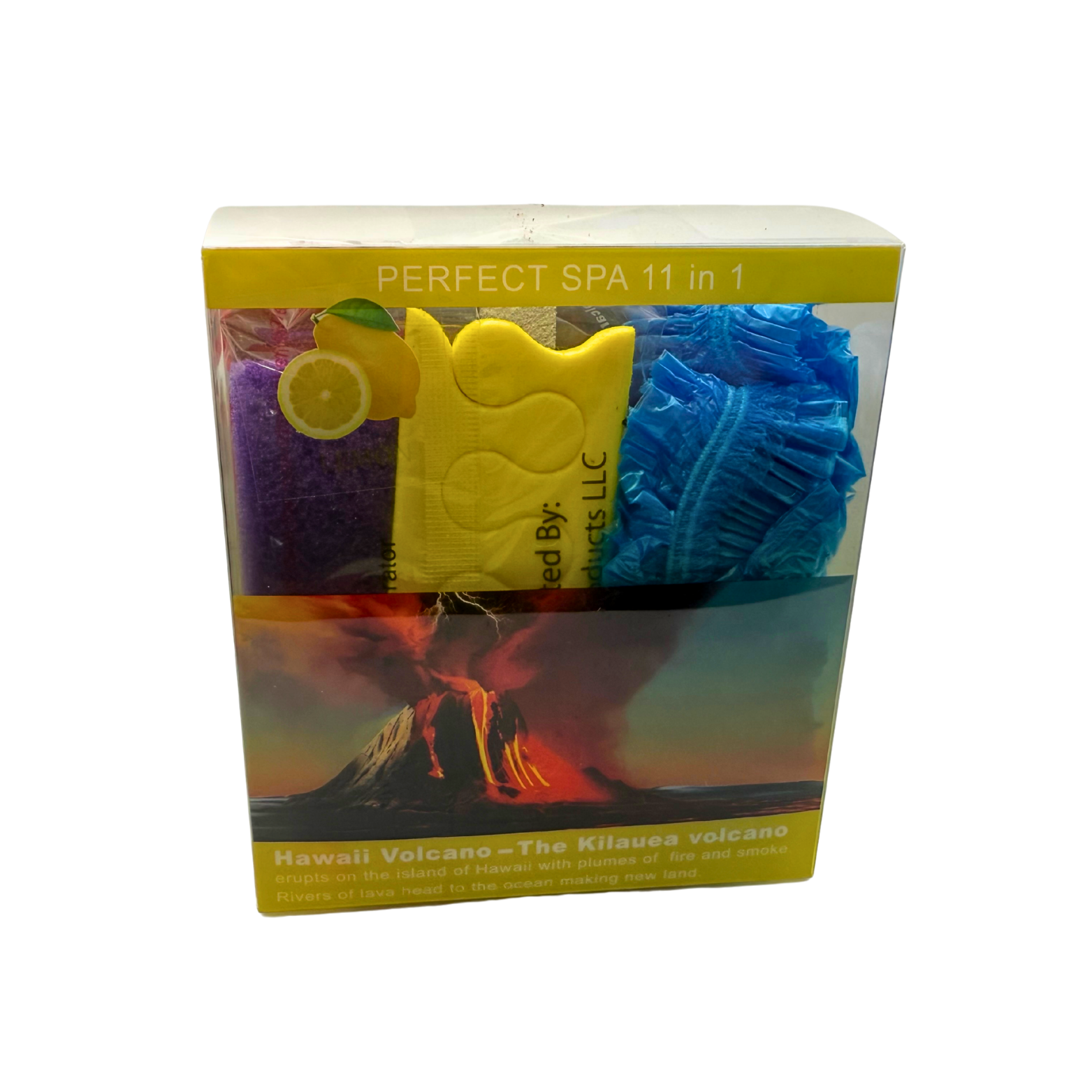 Perfect Spa Hawaii Volcano - The Kilauea Volcano Lemon 11-in-1 Pedicure Kit – Box of 36 | Brightening & Refreshing Bubble Spa