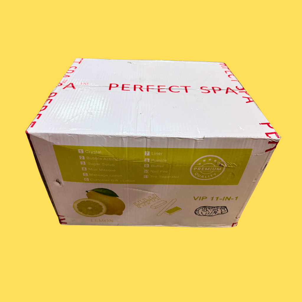 Perfect Spa Hawaii Volcano - The Kilauea Volcano Lemon 11-in-1 Pedicure Kit – Box of 36 | Brightening & Refreshing Bubble Spa