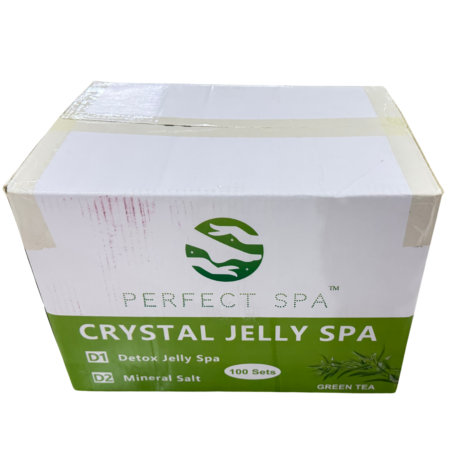 Perfect Spa Crystal Jelly Spa – Green Tea (Detox + Mineral Salt) – 100 Set Bulk Case