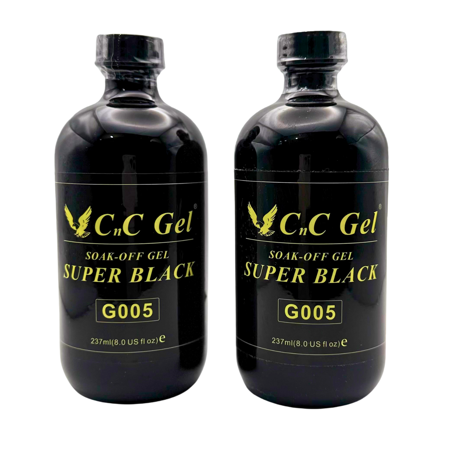 CnC Gel Super Black (G005) - Soak-Off Gel – 8oz + 1 Free 8oz Bottle