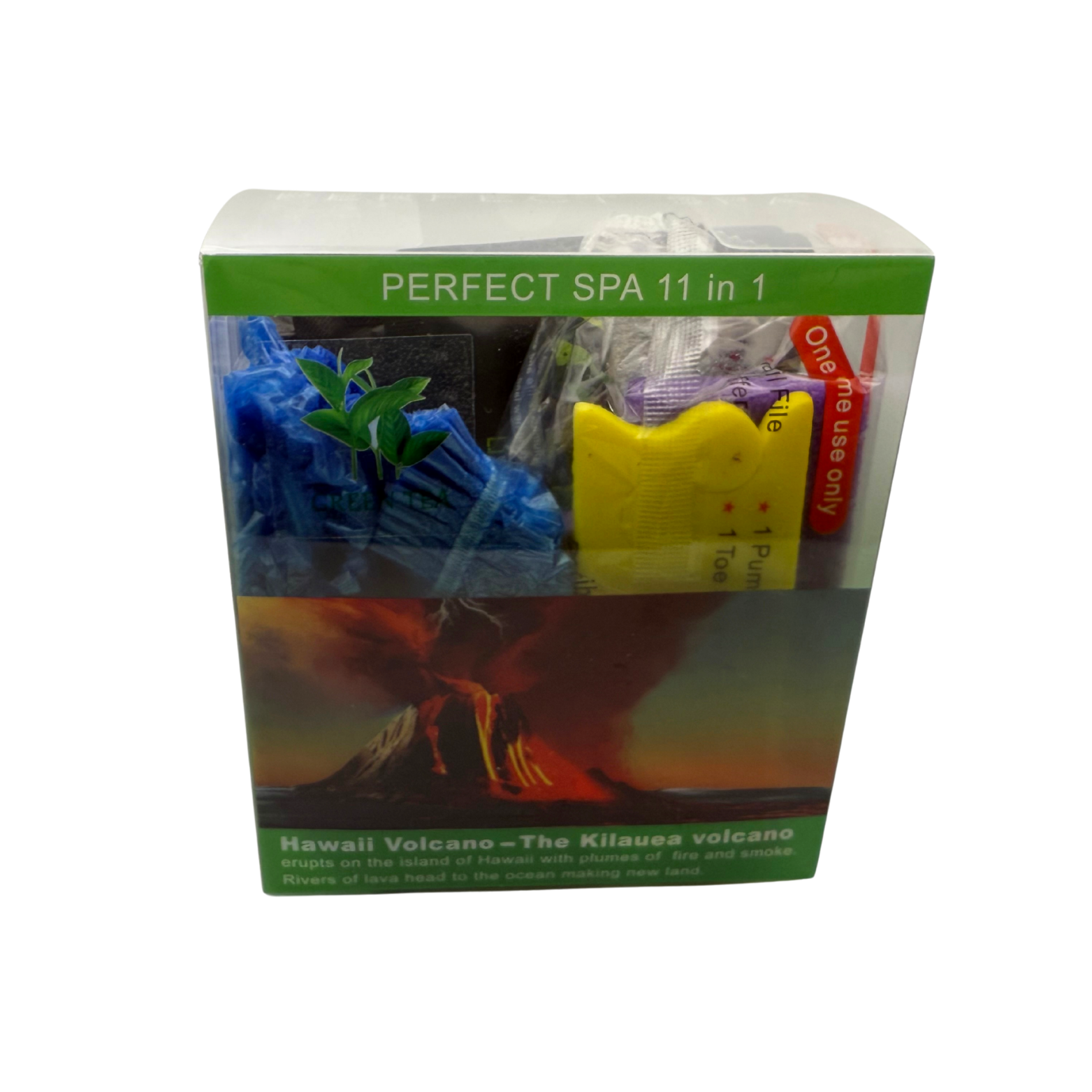 Perfect Spa Hawaii Volcano - The Kilauea Volcano Green Tea 11-in-1 Pedicure Kit – Box of 36 | Detoxifying Antioxidant Bubble Spa