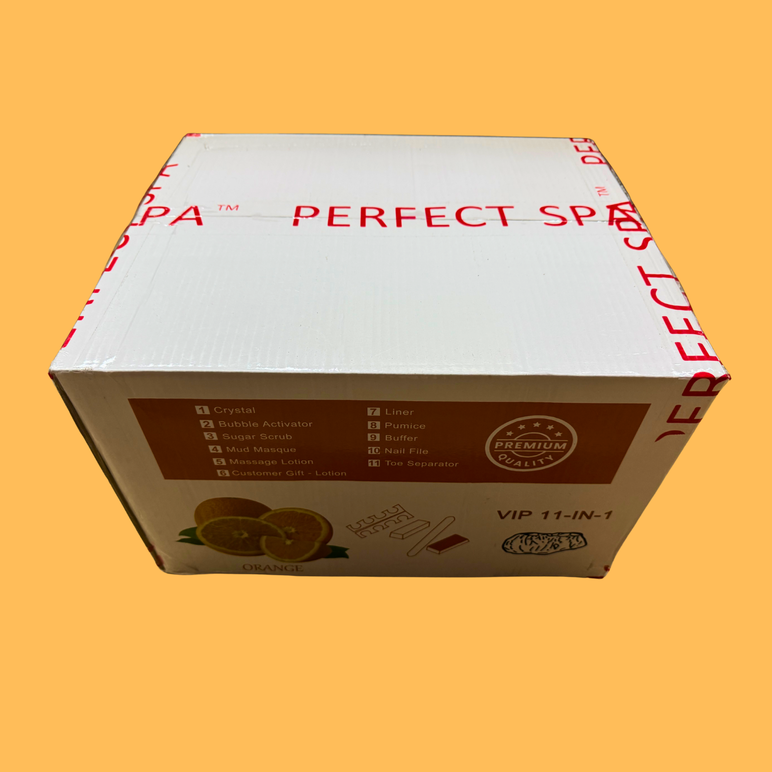 Perfect Spa Hawaii Volcano - The Kilauea Volcano Orange 11-in-1 Pedicure Kit – Box of 36 | Energizing Citrus Bubble Spa