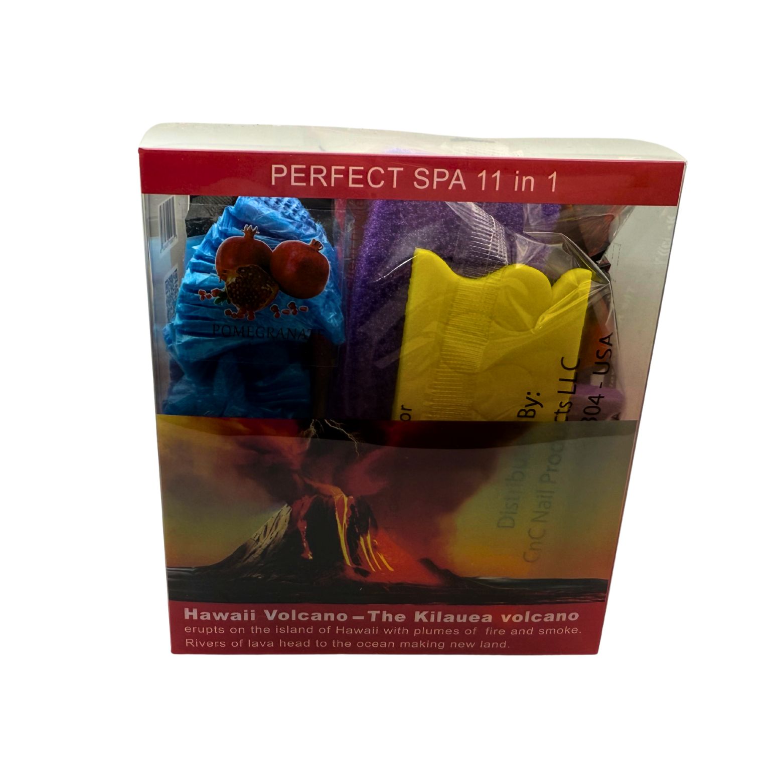 Perfect Spa Hawaii Volcano - The Kilauea Volcano Pomegranate 11-in-1 Pedicure Kit – Box of 36 | Revitalizing & Antioxidant Bubble Spa