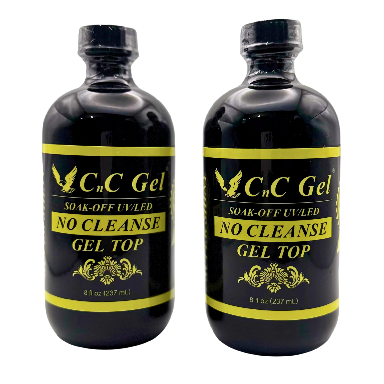 CnC Gel No Cleanse Top - Soak-Off UV/LED – 8oz + 1 Free 8oz Bottle