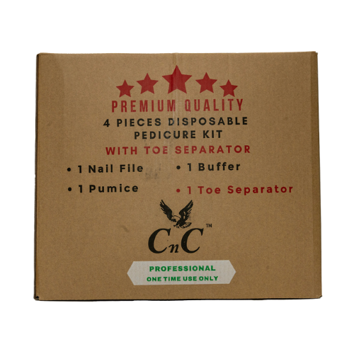 CnC Premium Quality 4PCS Disposable Pedicure Kit with Toe Separator