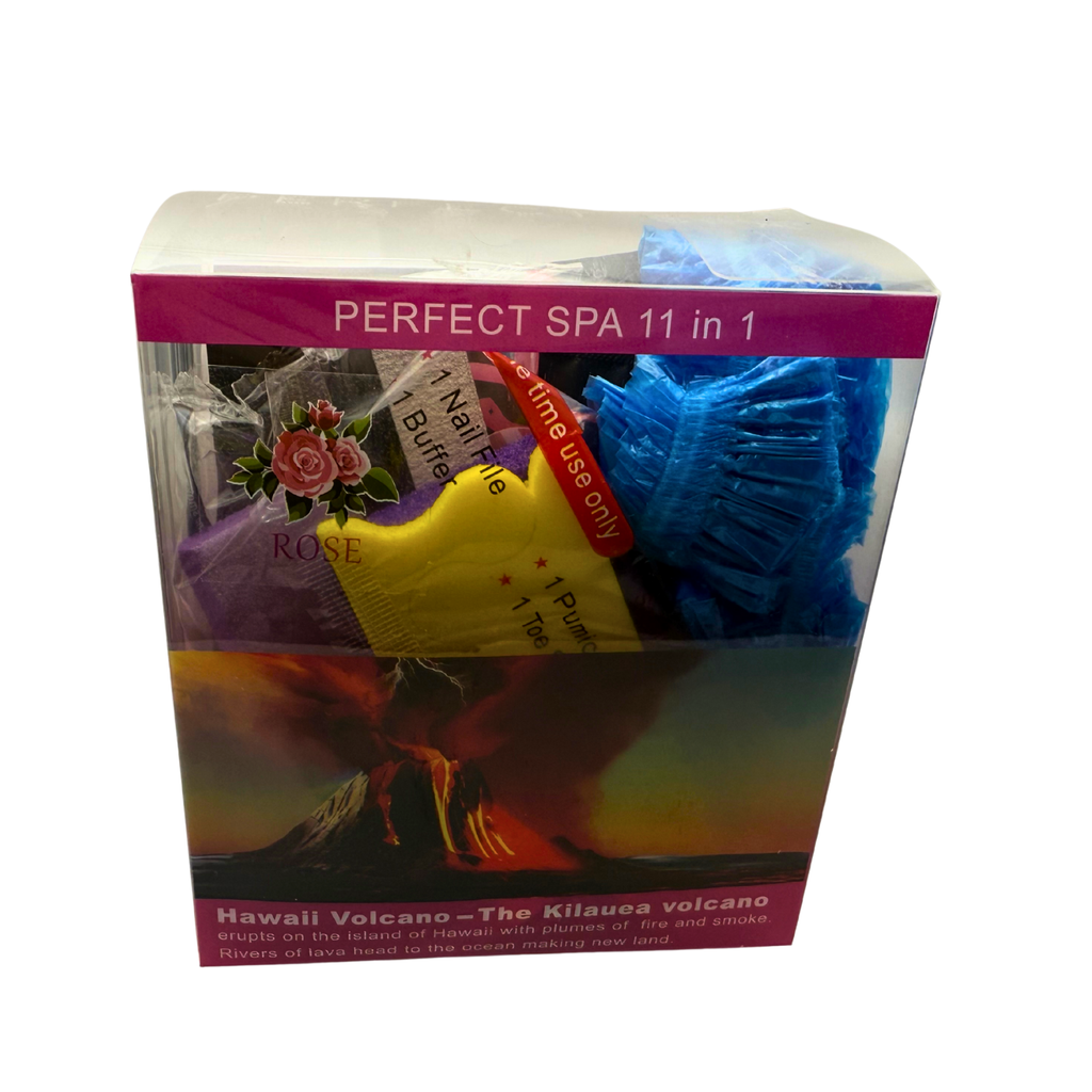Perfect Spa Hawaii Volcano - The Kilauea Volcano Rose 11-in-1 Pedicure Kit – Box of 36 | Hydrating Floral Bubble Spa