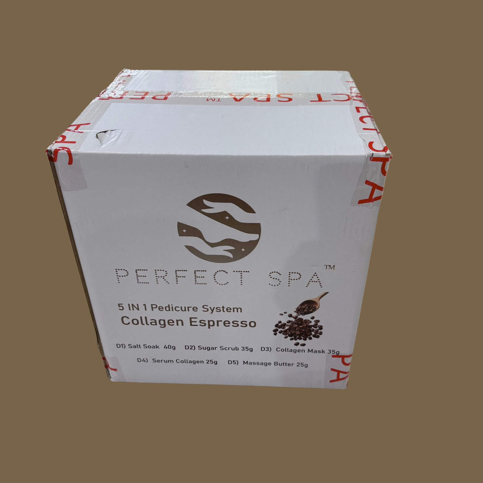 Perfect Spa Collagen Espresso – 5-in-1 Pedicure Kit (Box of 50) | Nourishing & Detoxifying Collagen Pedicure
