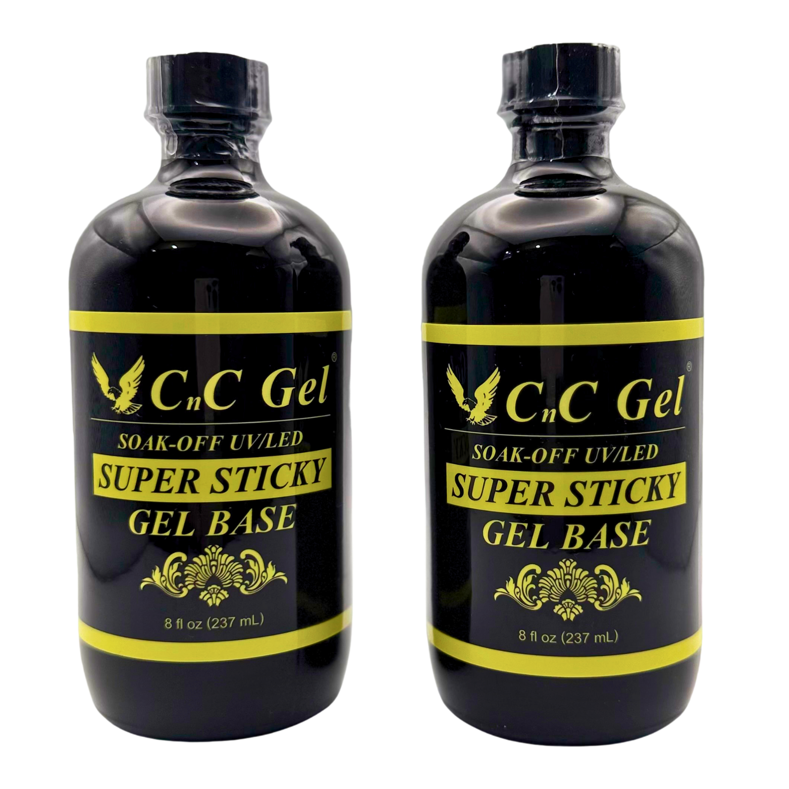 CnC Gel Super Sticky Base - Soak-Off UV/LED – 8oz + 1 Free 8oz Bottle