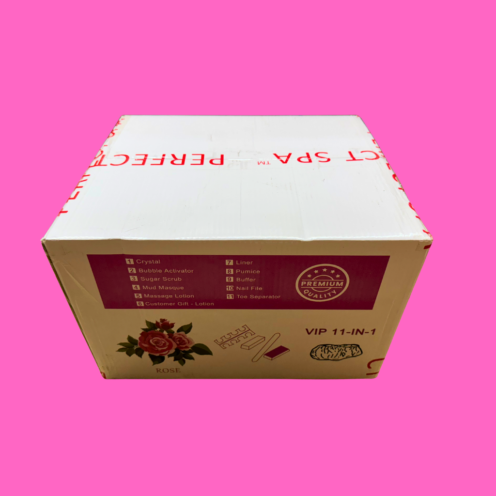 Perfect Spa Hawaii Volcano - The Kilauea Volcano Rose 11-in-1 Pedicure Kit – Box of 36 | Hydrating Floral Bubble Spa