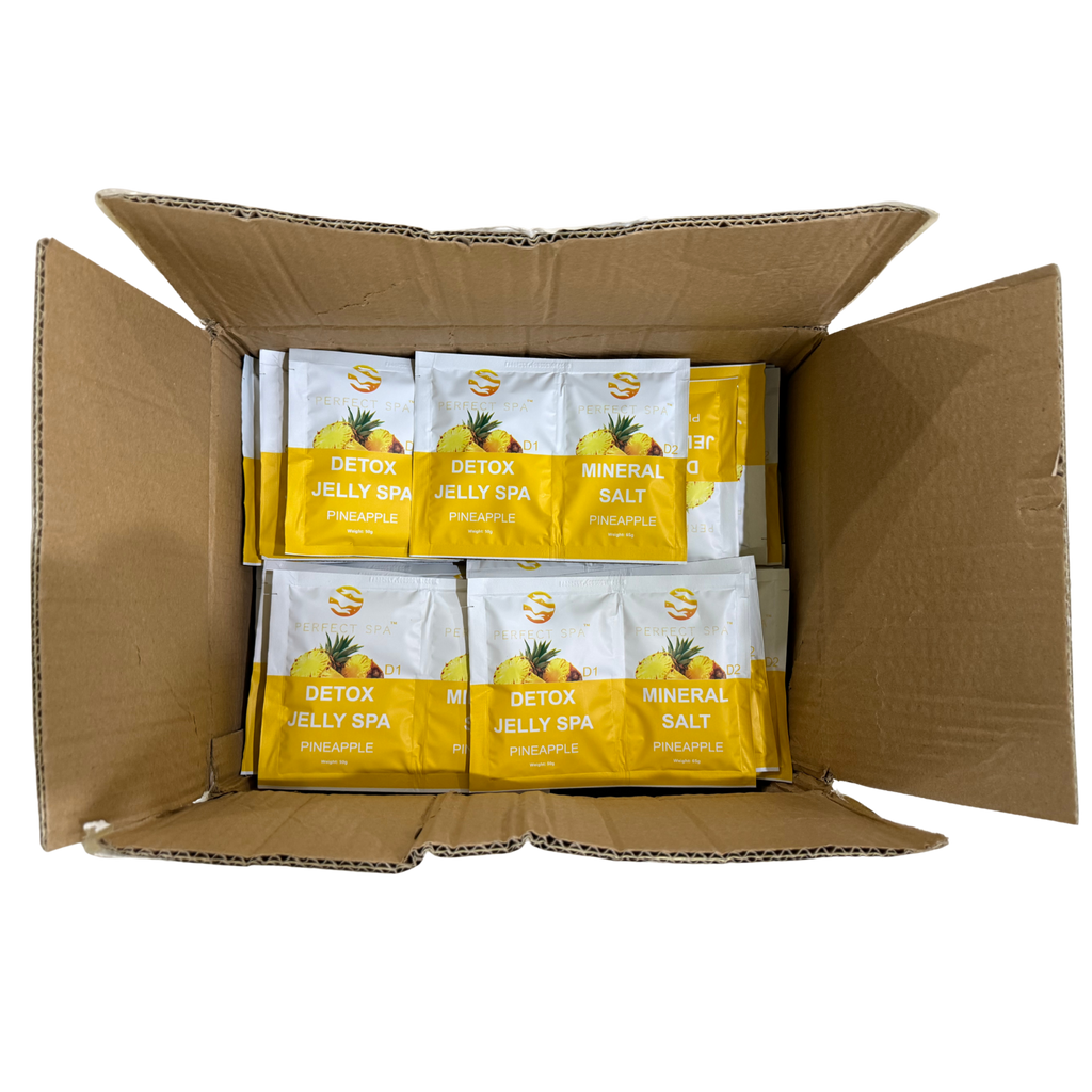 Perfect Spa Crystal Jelly Spa – Pineapple (Detox + Mineral Salt) – 100 Set Bulk Case