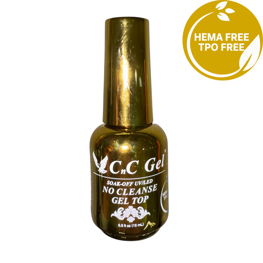 CnC Gel Top No Cleanse - HEMA/TPO-FREE - Soak-Off UV/LED – 0.5oz Bottles