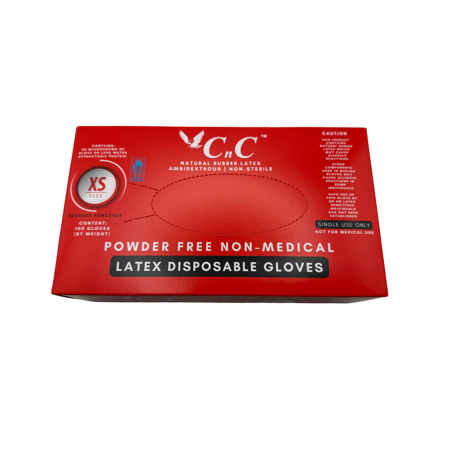 CnC Gloves – X-Small Powder-Free Latex Disposable Gloves